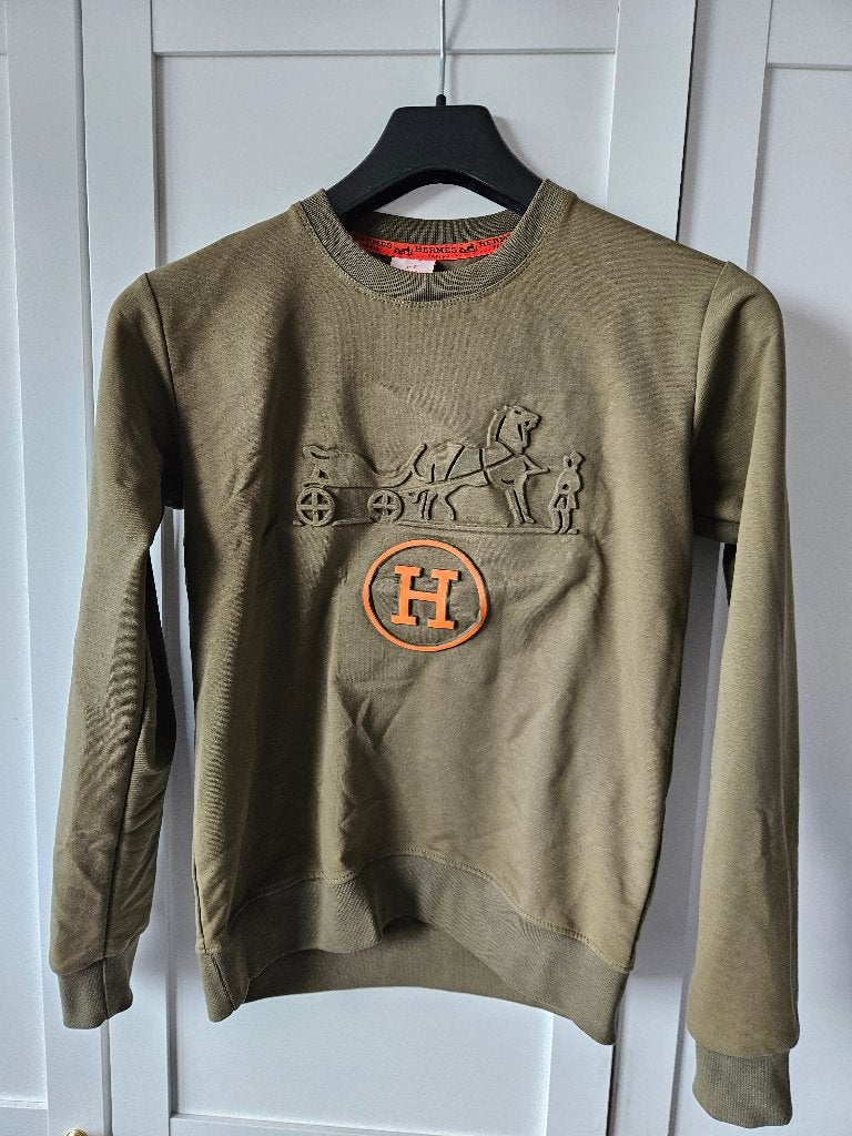 Groene Hermes trui Nieuwstaat Maat 164, Ophalen of Verzenden, Zo goed als nieuw, Jongen, Trui of Vest