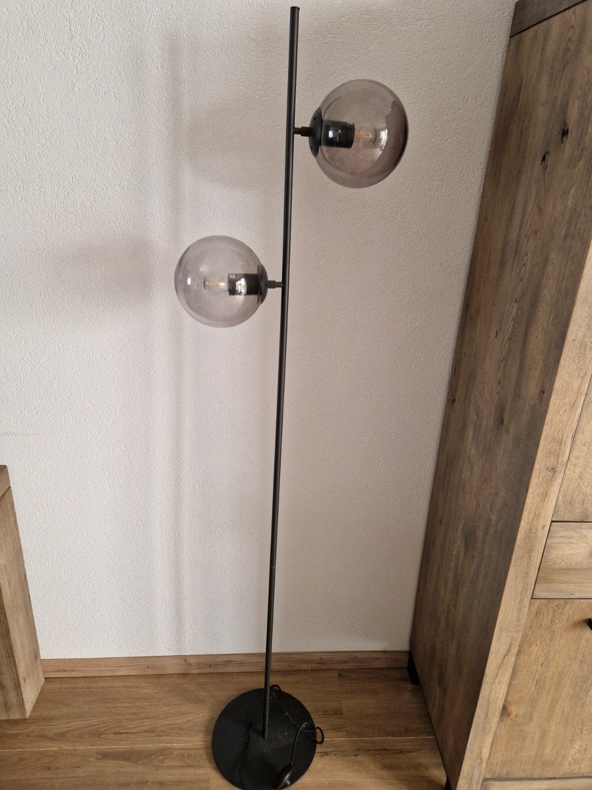 Davina Vloerlamp 3l+2l - Stijlvolle Verlichting, Ophalen, Gebruikt, Glas, Modern