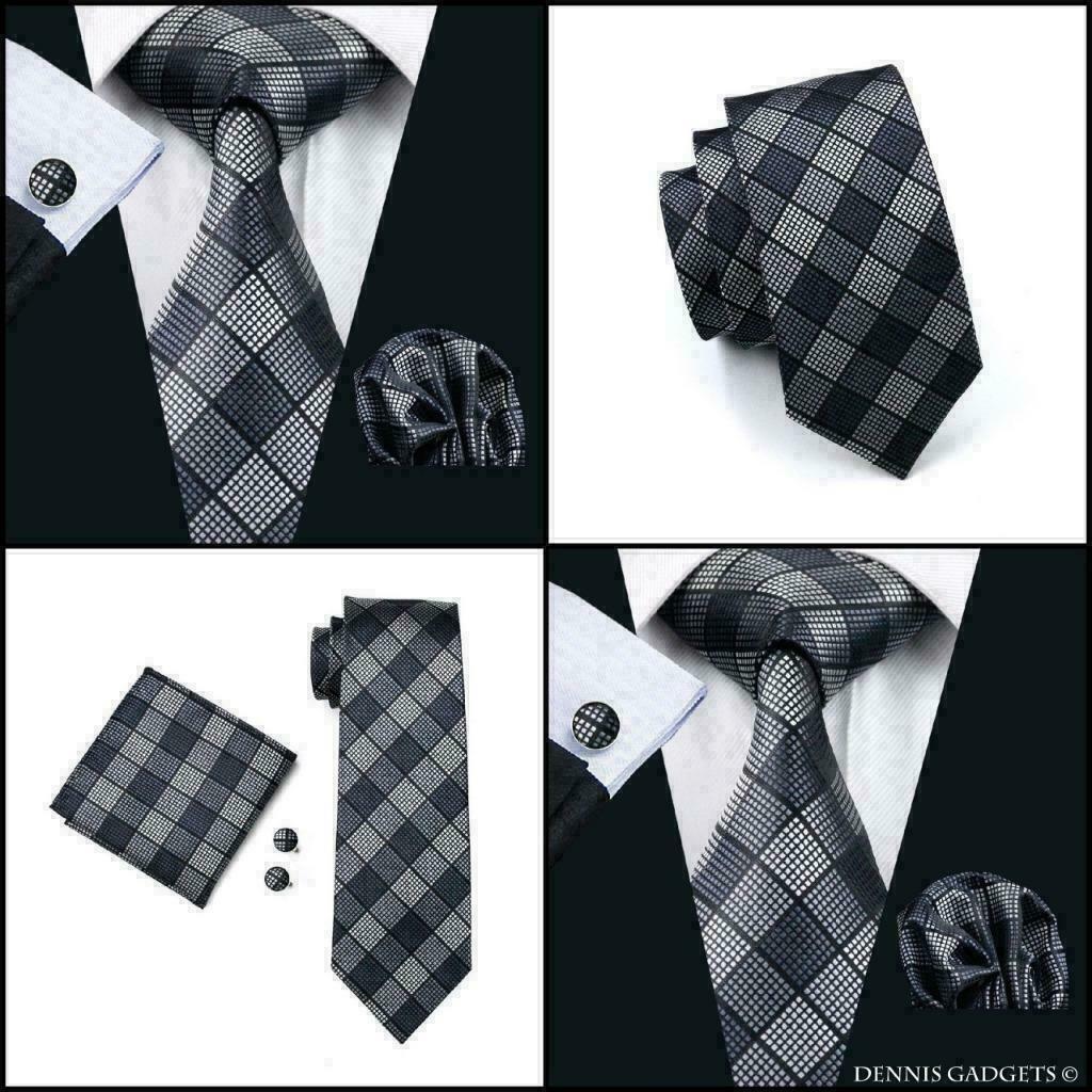 Dennis Gadgets: 100 % zijden stropdas ( 3 delig !! )DG1017, Kleding | Heren, Stropdassen, Nieuw, Met patroon, Grijs, Ophalen of Verzenden