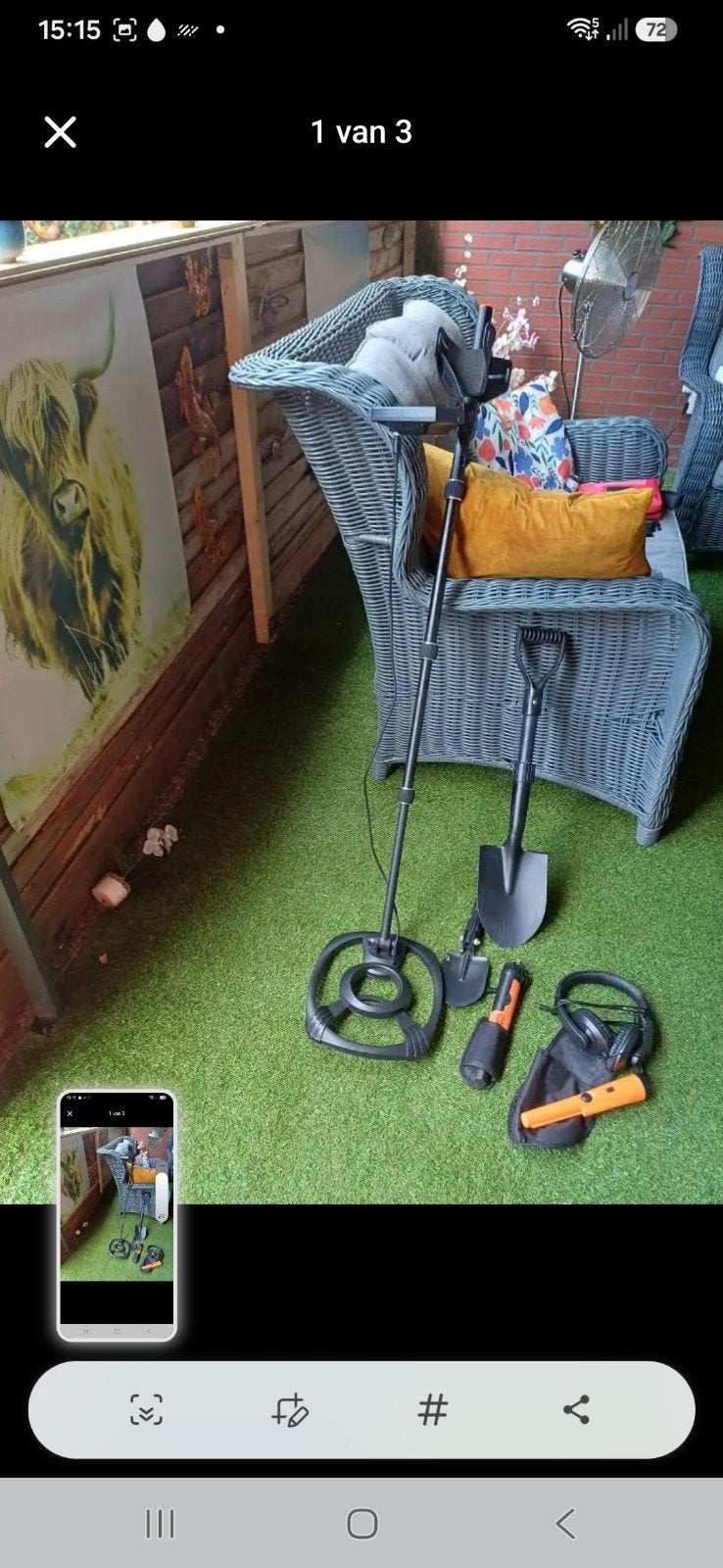 SUNPOW Metaaldetector met Pinpointer en Schep, Hobby en Vrije tijd, Metaaldetectors, Gebruikt, 30 cm of minder, Overige merken