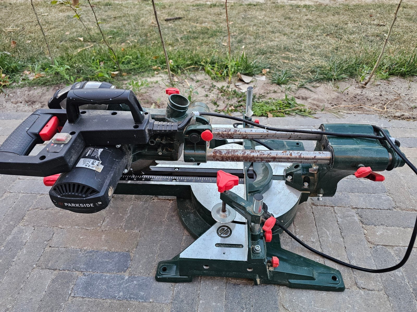 Parkside Afkortzaag met verstekfunctie 1500 Watt, Ophalen, Gebruikt, 70 mm of meer, Parkside