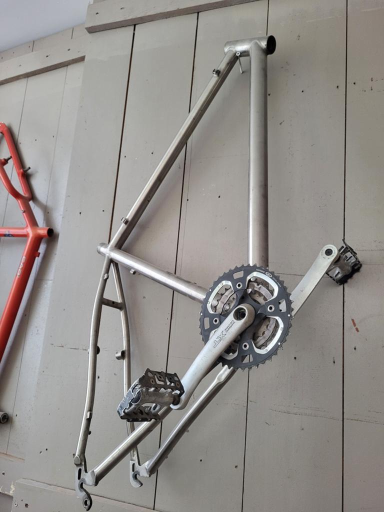 19 inch Titanium Fietsframe amerikaans, Fietsen en Brommers, Fietsonderdelen, Gebruikt, Frame, Titanium, Mountainbike, Toerfiets