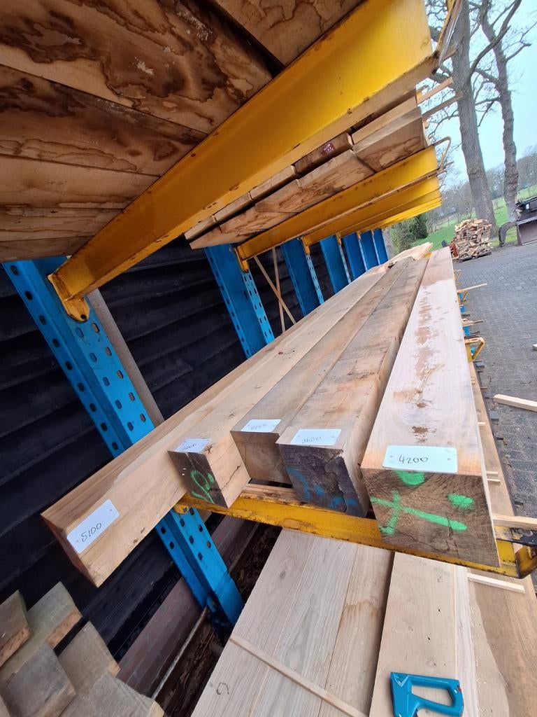 Eiken palen 200x200mm diverse lengtes, Ophalen