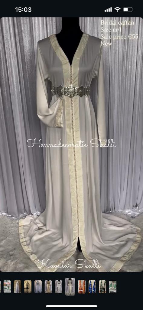 Bridal caftan crepe, Ophalen of Verzenden, Zo goed als nieuw, Overige typen