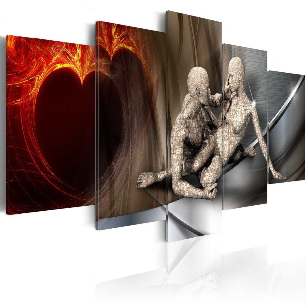 71 Hartje Stel Schilderij / Print / 5 luik XXL 200x100, Ophalen of Verzenden, Nieuw, 125 cm of meer, Schilderij
