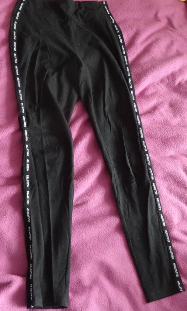 joggingbroek met bies mt s hollister, Zwart, Ophalen of Verzenden, Zo goed als nieuw, Maat 36 (S)
