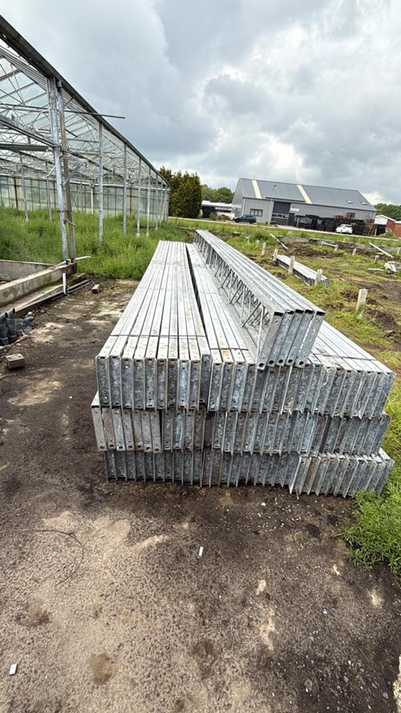 Tralieligger spant 6,4 met 2x 3m poten, Tuin en Terras, Kassen, Ophalen, Zo goed als nieuw, Staal