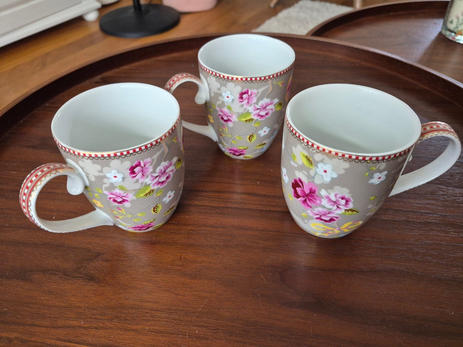 Set van 3 Pip Studio mokken - Bloemenpatroon, Pip Studio, Zo goed als nieuw, Modern, Porselein