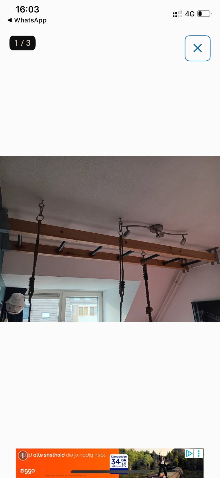 Monckeybar + trapeze en klintouw, Ophalen, Zo goed als nieuw, Overige typen