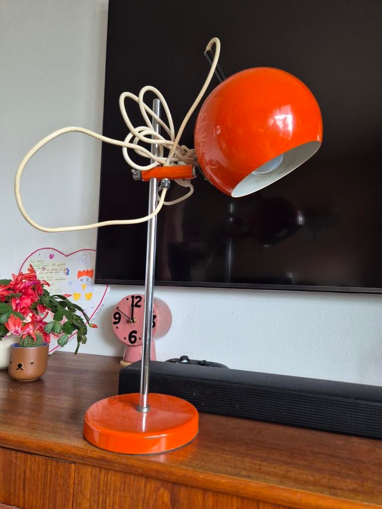 Retro bureau lamp werkend - Oranje vintage tafellamp, Ophalen of Verzenden, Gebruikt, Retro, Vintage, Mid-century
