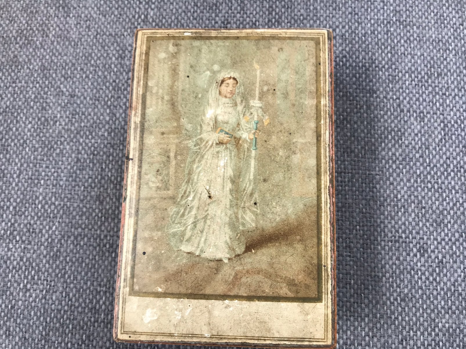 Antiek doosje  H.Comunie van rond 1900 ,juwelier H Lammers, Antiek en Kunst, Curiosa en Brocante, Ophalen of Verzenden