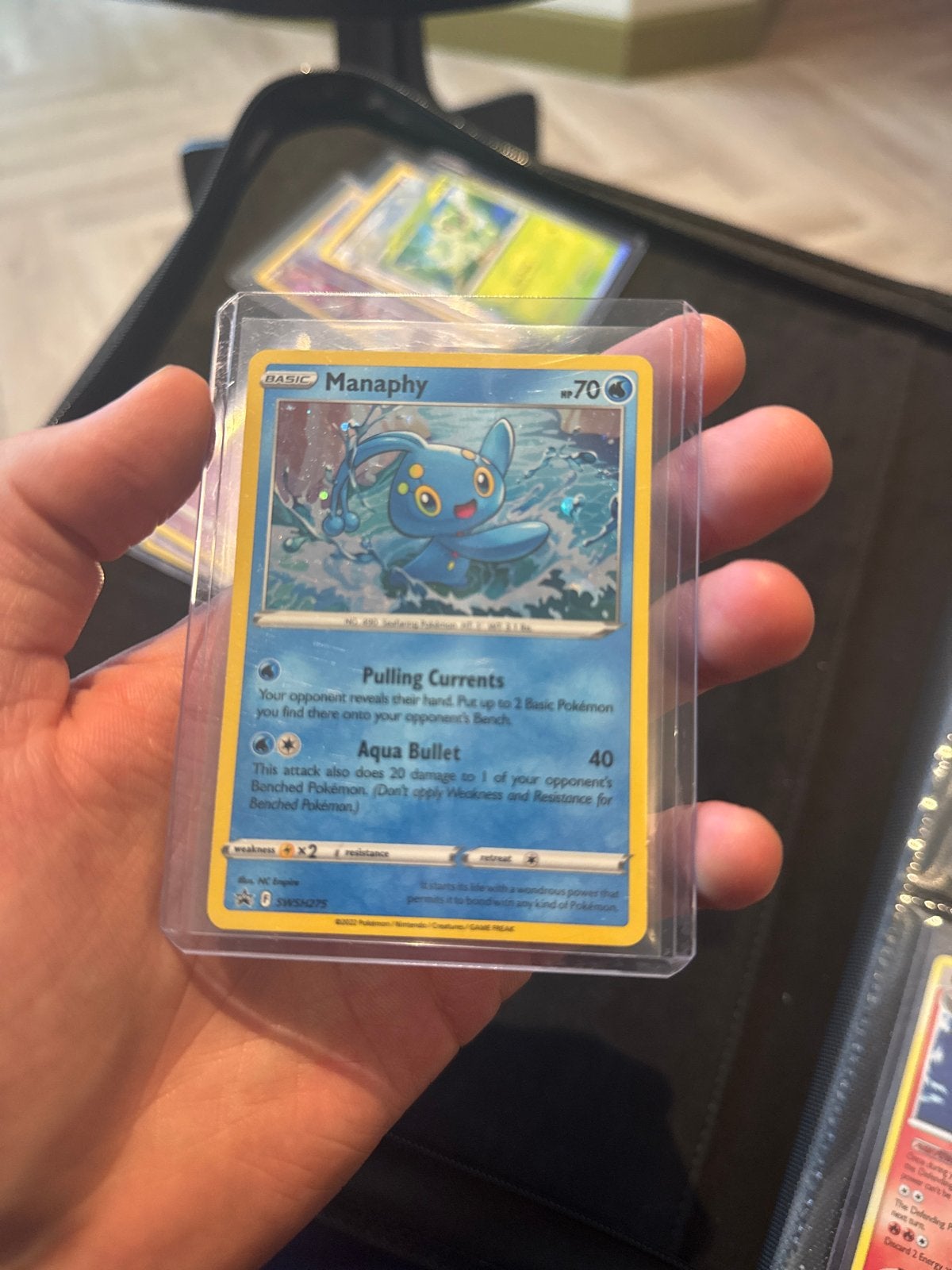 Manaphy SWSH275 Promo Pokémon Kaart - NM Staat, Ophalen of Verzenden, Zo goed als nieuw, Losse kaart, Foil