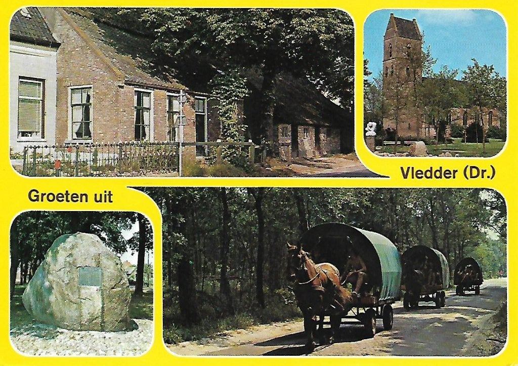 Vledder- -4-luik., Ophalen of Verzenden, 1980 tot heden, Gelopen, Drenthe