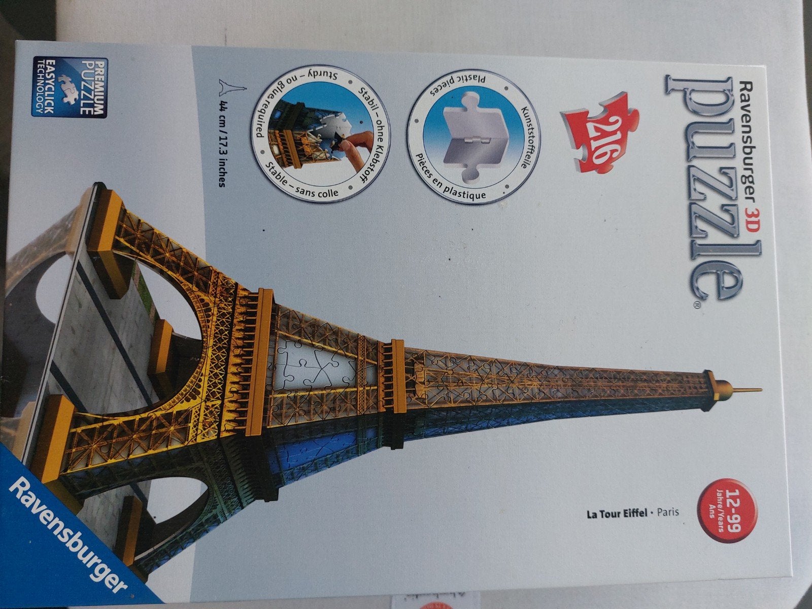 Ravensburger 3D Puzzle Eiffeltoren - 216 stukjes, Ophalen of Verzenden