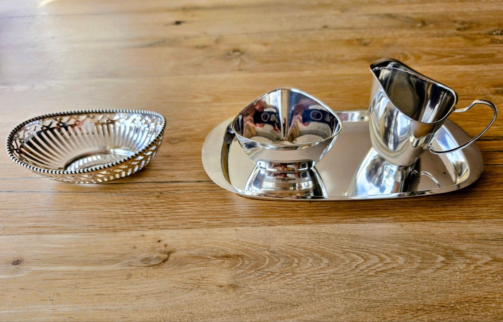 Vintage zilverset – Roomstel GJ vd Bergh en Bonbonmandje, Ophalen of Verzenden