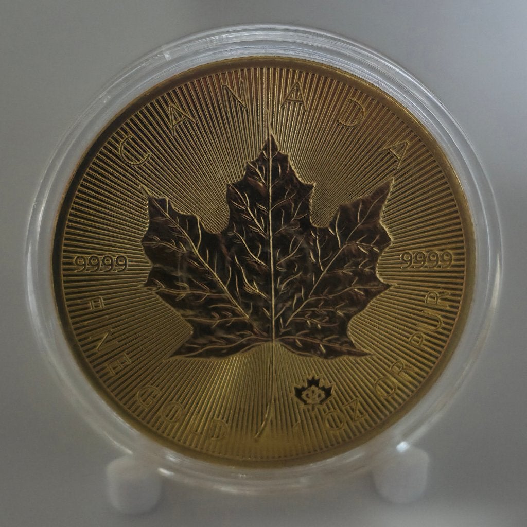 Replica Gouden Munt: Gold Maple Leaf coin - 24kt gold plated, Ophalen of Verzenden, Noord-Amerika, Losse munt, Goud