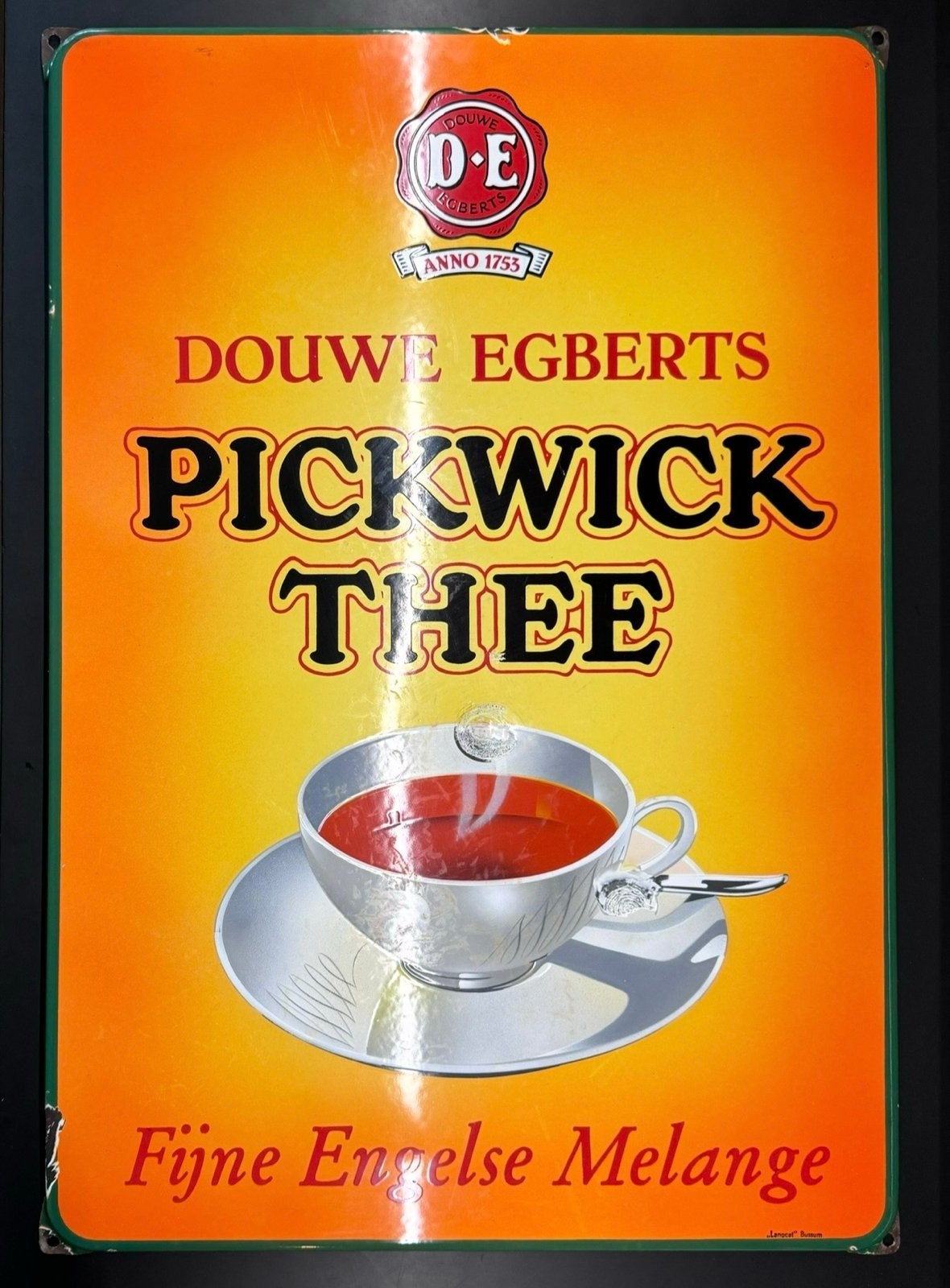 Emaille Reclamebord Douwe Egberts Pickwick Thee, Verzamelen, Merken en Reclamevoorwerpen, Ophalen of Verzenden, Reclamebord