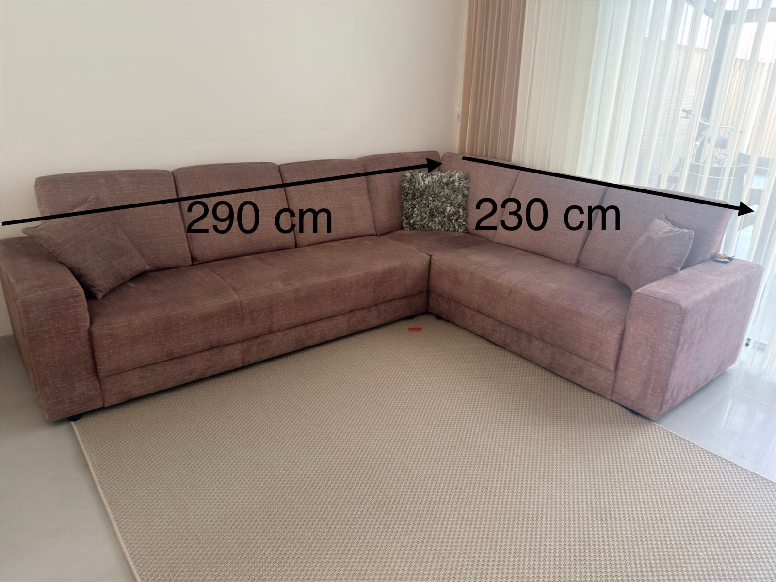 Comfortabele Hoekbank, Ophalen, 250 tot 300 cm, Gebruikt, Minder dan 75 cm