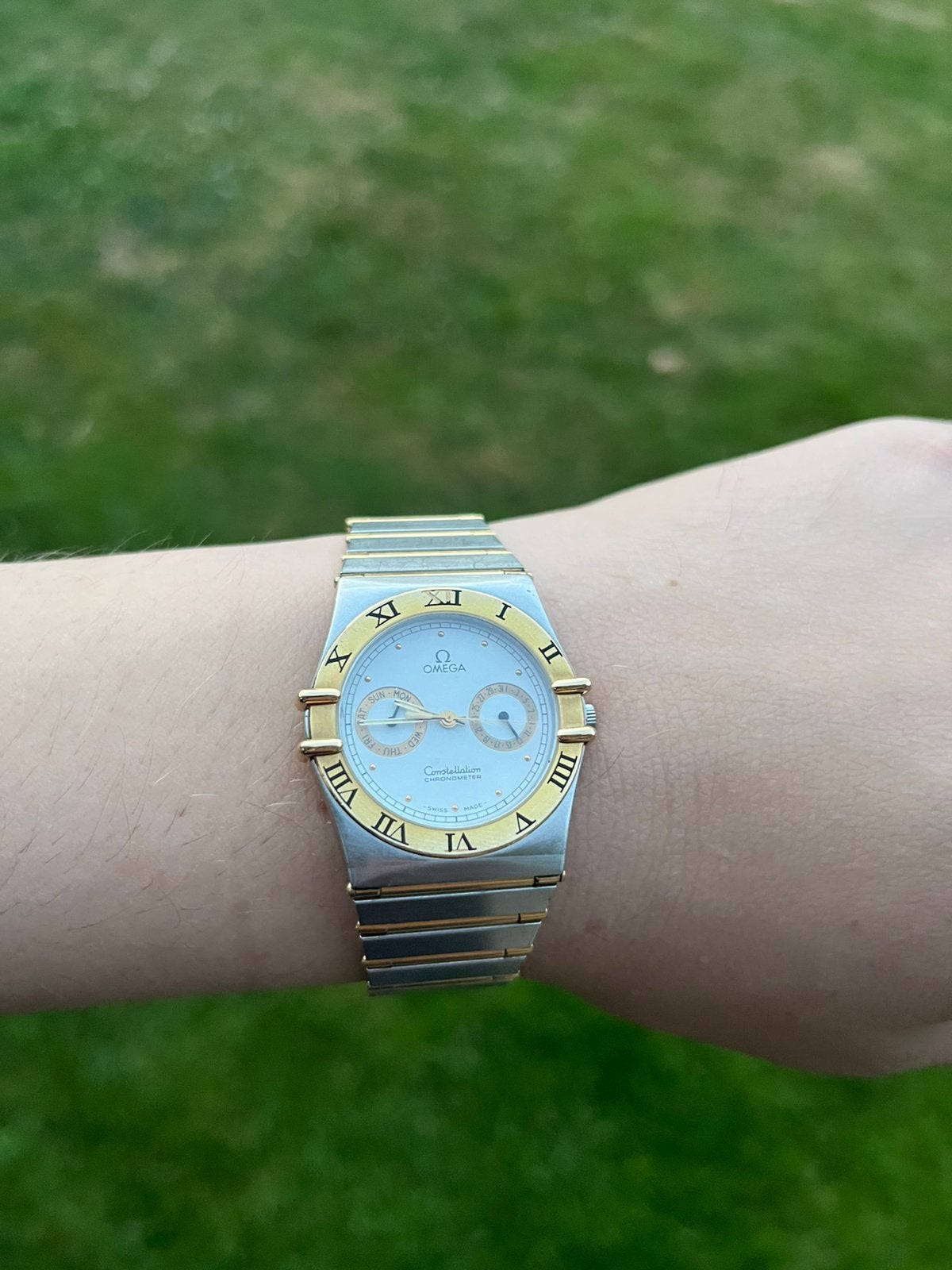 Omega Constellation Chronometer Manhattan, Ophalen of Verzenden, Zo goed als nieuw, Goud, Overige merken