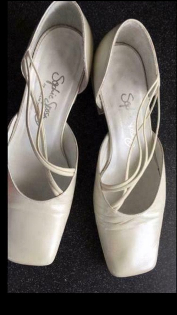 Elegante Sophie Sposa ivoorkleurige trouwschoenen, maat 36.5, Ophalen of Verzenden, Gedragen, Wit, Schoenen