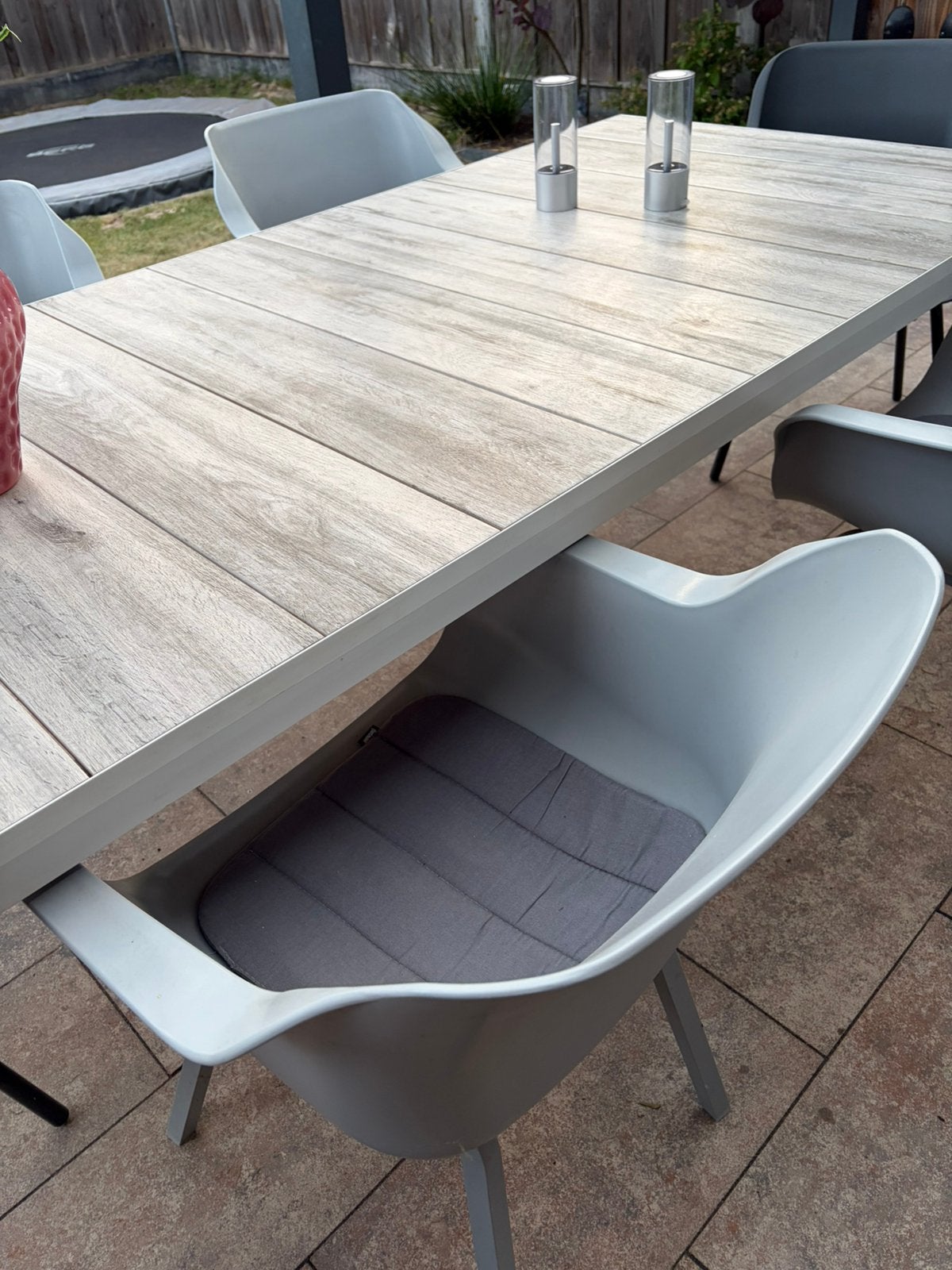 Hartman tafel Tanger keramisch blad incl 6 Hartman stoelen!, Ophalen, Zo goed als nieuw, Rechthoekig, Kunststof