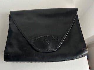Zwart leren handtas, Sieraden, Tassen en Uiterlijk, Tassen | Damestassen, Ophalen of Verzenden, Gebruikt, Zwart, Handtas