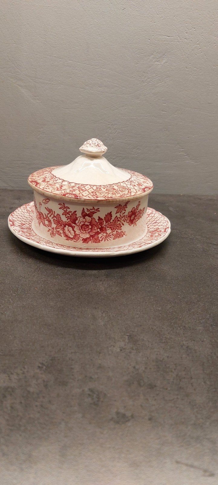 Mason's Stratford Pink botervloot/schaal met deksel, Ophalen of Verzenden
