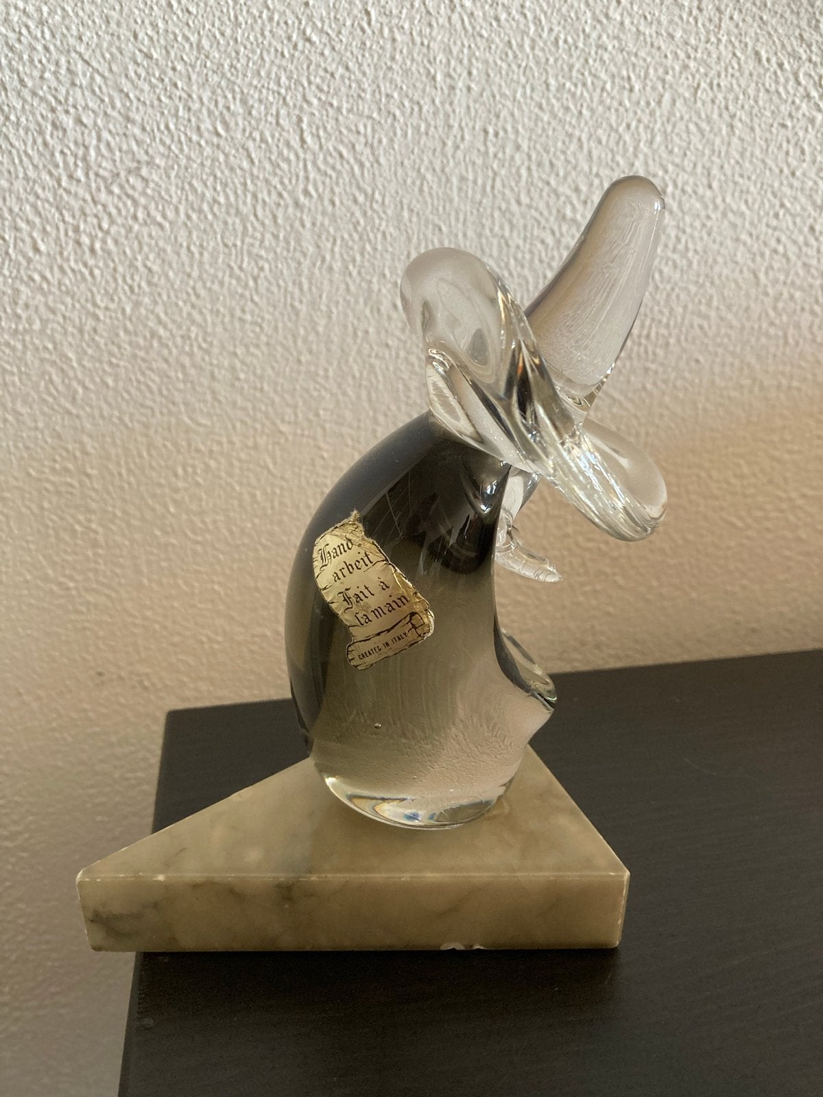 Vintage Glaskunst Kristalglas Mexicaan op Albasten Voet, Antiek en Kunst, Antiek | Glas en Kristal, Ophalen of Verzenden
