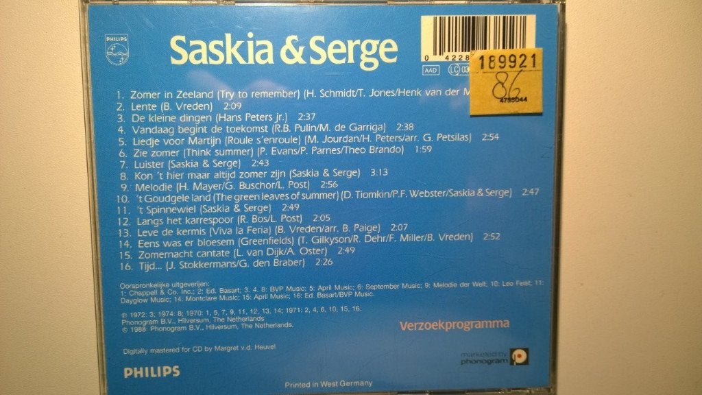 Saskia & Serge - Verzoekprogramma, Cd's en Dvd's, Ophalen of Verzenden, Zo goed als nieuw, Pop, Album