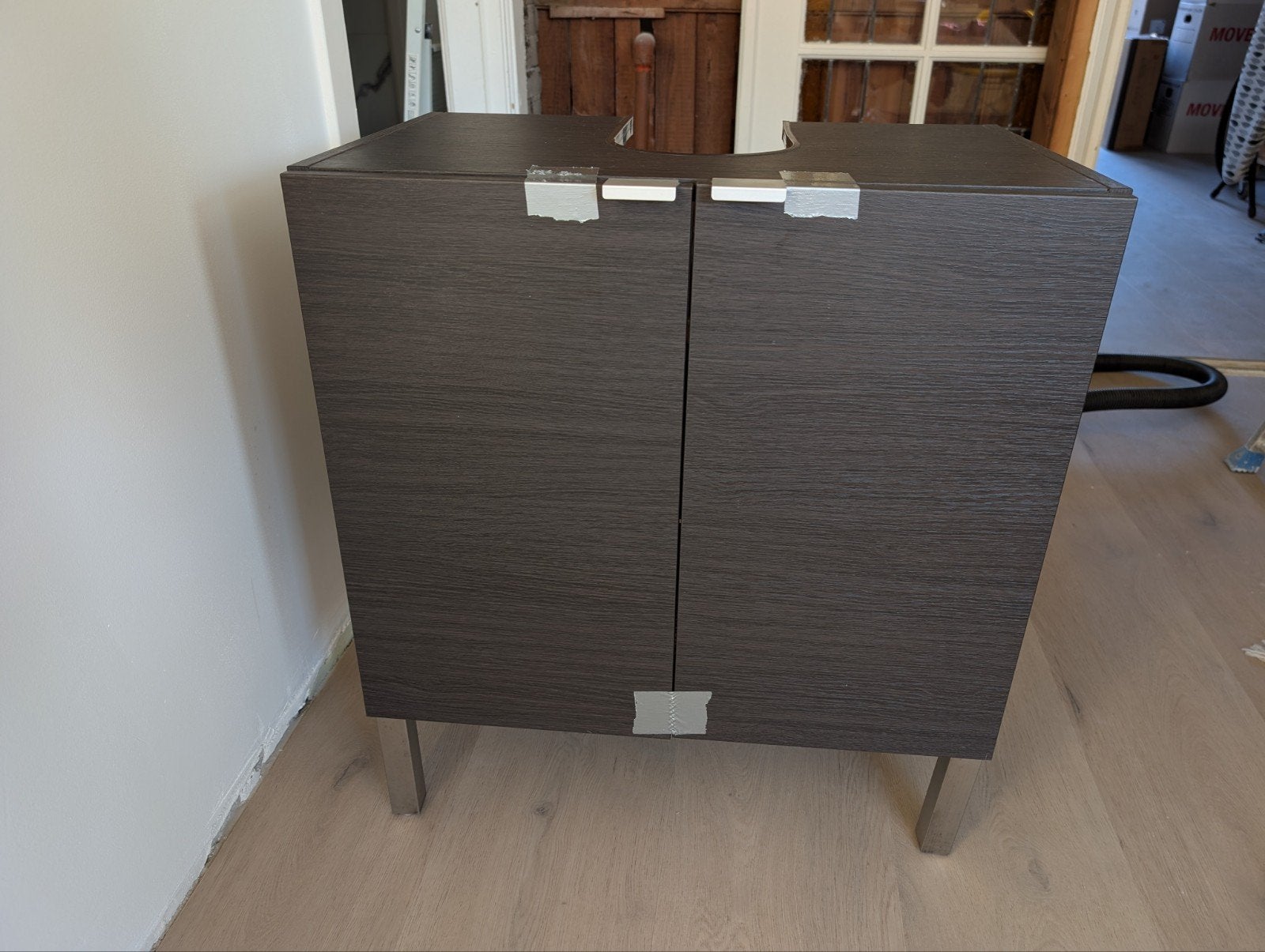 Wastafelkast Lillången Donkerbruin Houtlook, Ophalen, 50 tot 100 cm, Zo goed als nieuw, Minder dan 100 cm