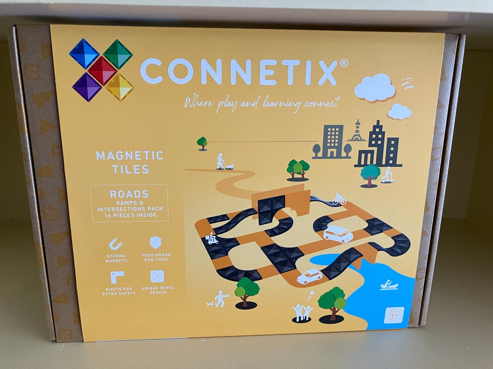 Connetix Magnetic Tiles Roads Uitbreidingsset 16 Stuks, Ophalen of Verzenden, Nieuw, Overige merken