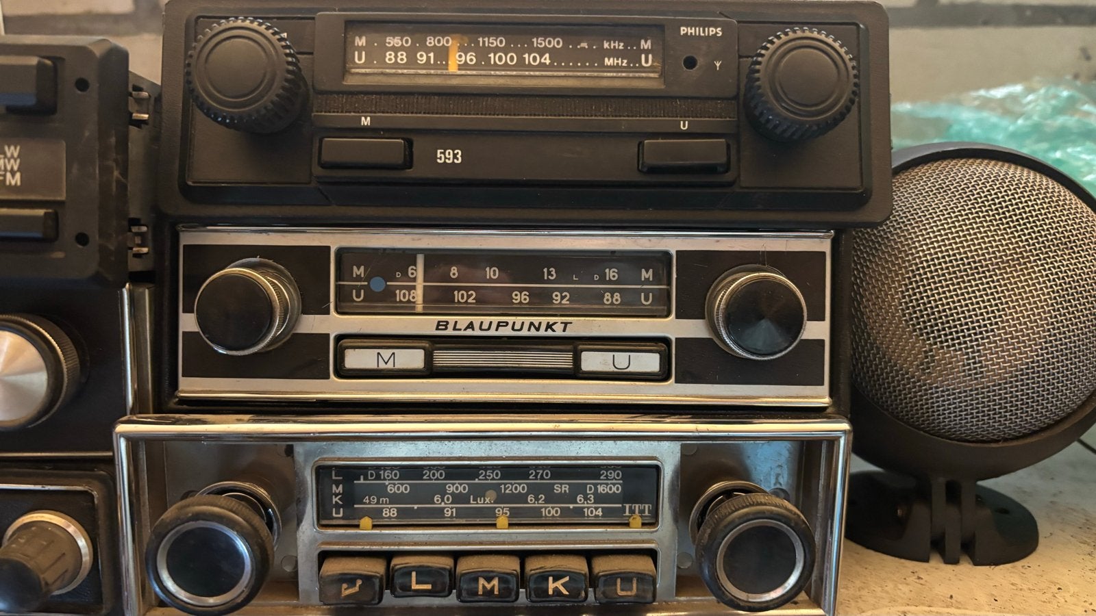 6 Oude Autoradio's: Philips, Blaupunkt, ITT, Delco General, Ophalen of Verzenden, Gebruikt