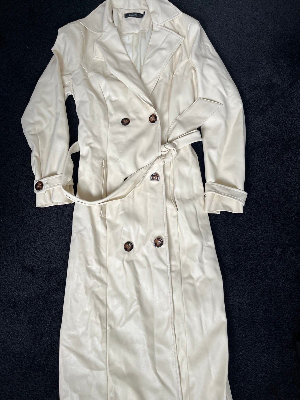Missguided Crème Trenchcoat - Maat 36 (S), Ophalen of Verzenden, Gedragen, Maat 36 (S), Beige