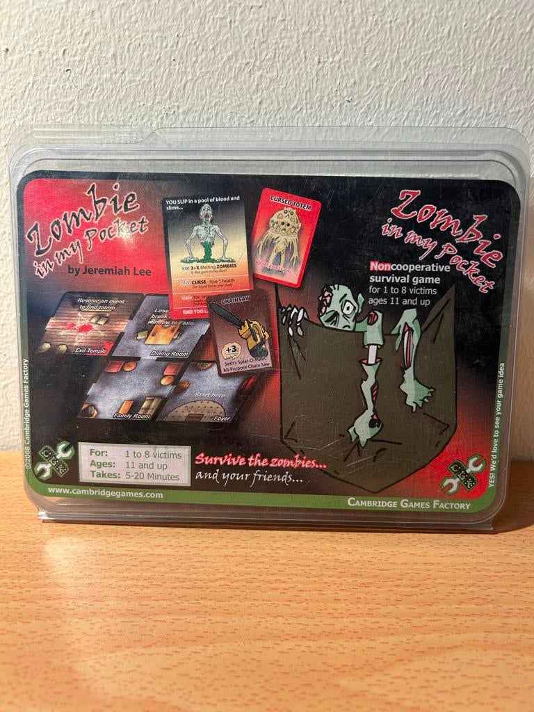 Zombie in my Pocket - Non-coöperatief survivalspel, Hobby en Vrije tijd, Gezelschapsspellen | Bordspellen, Een of twee spelers