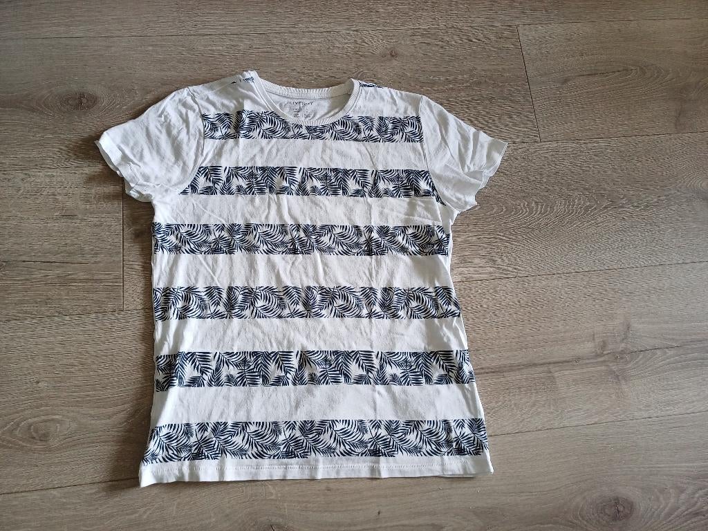 wit met zwart heren shirt Livergy mt M, Kleding | Heren, T-shirts, Maat 52/54 (L), Wit, Ophalen of Verzenden, Gedragen