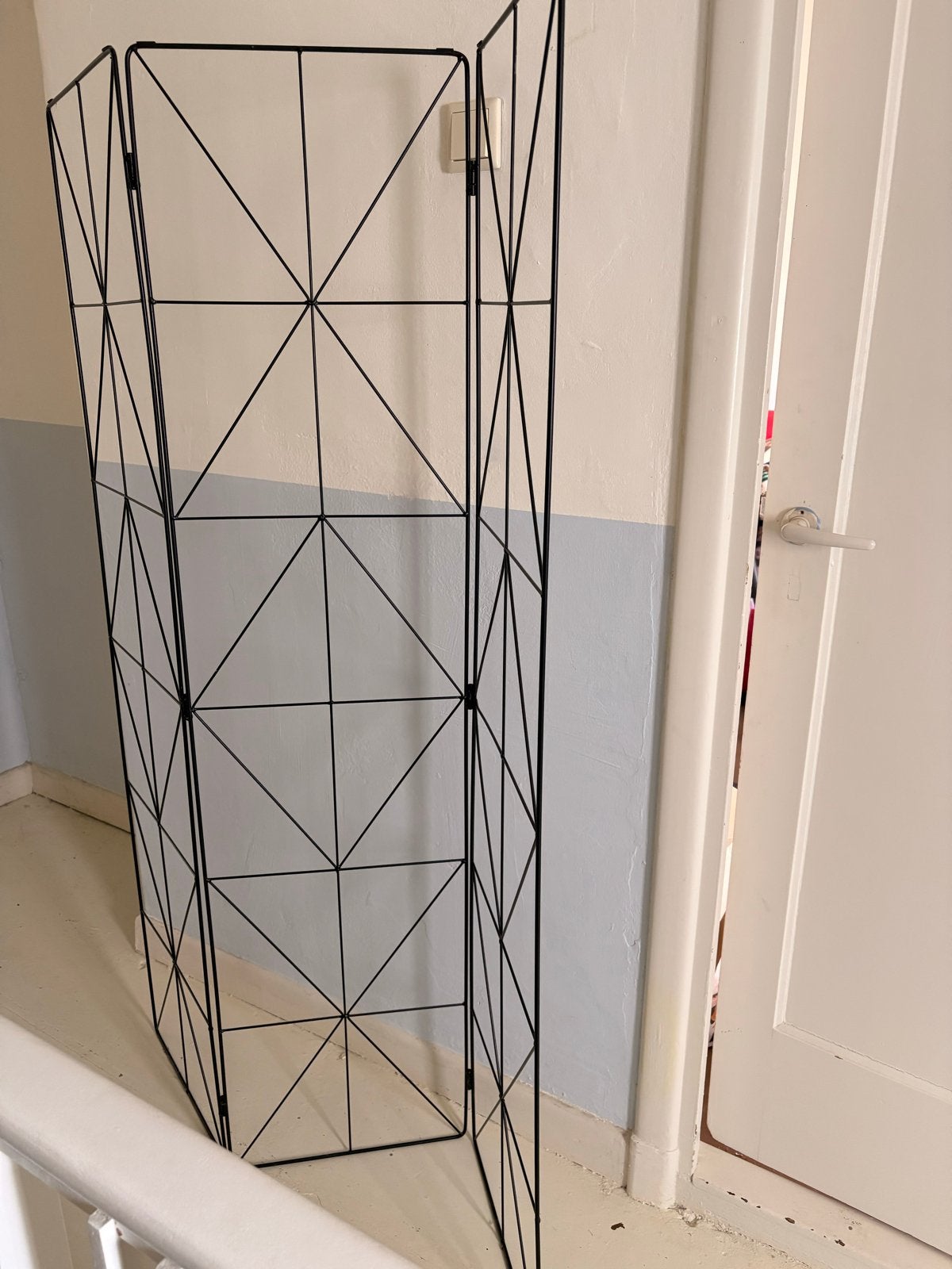 Zwarte Roomdivider met Geometrisch Design, Ophalen, Gebruikt