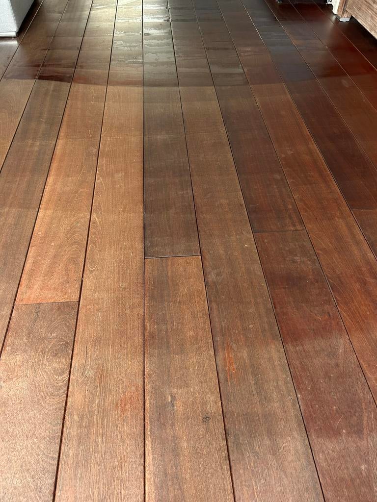 Massieve Jatoba Houten Vloer 45 m² - Warme Uitstraling, Ophalen, Gebruikt, Vloerdelen of -planken, 10 m² of meer