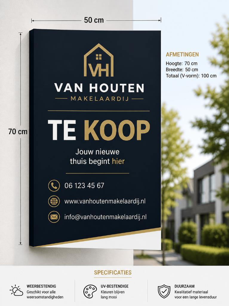 Complete makelaarsborden, van idee tot drukwerk, Ophalen of Verzenden