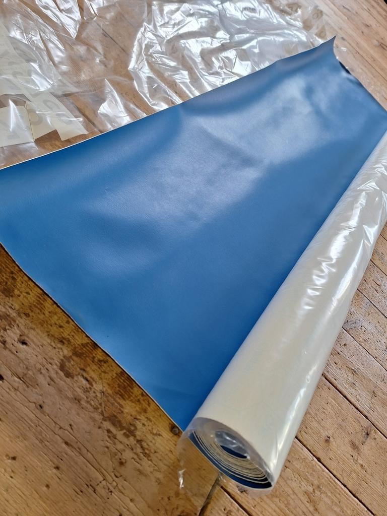 Blauw doek skai/kunstleer 140x500cm, Ophalen, Blauw, 120 cm of meer, Leer of Kunstleer