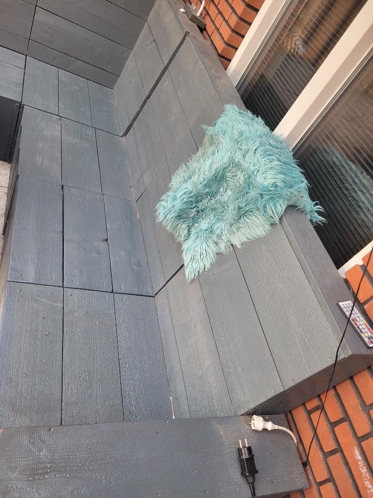 Mooie tuin Hoekbank, Ophalen, 5 zitplaatsen, Gebruikt, Steigerhout