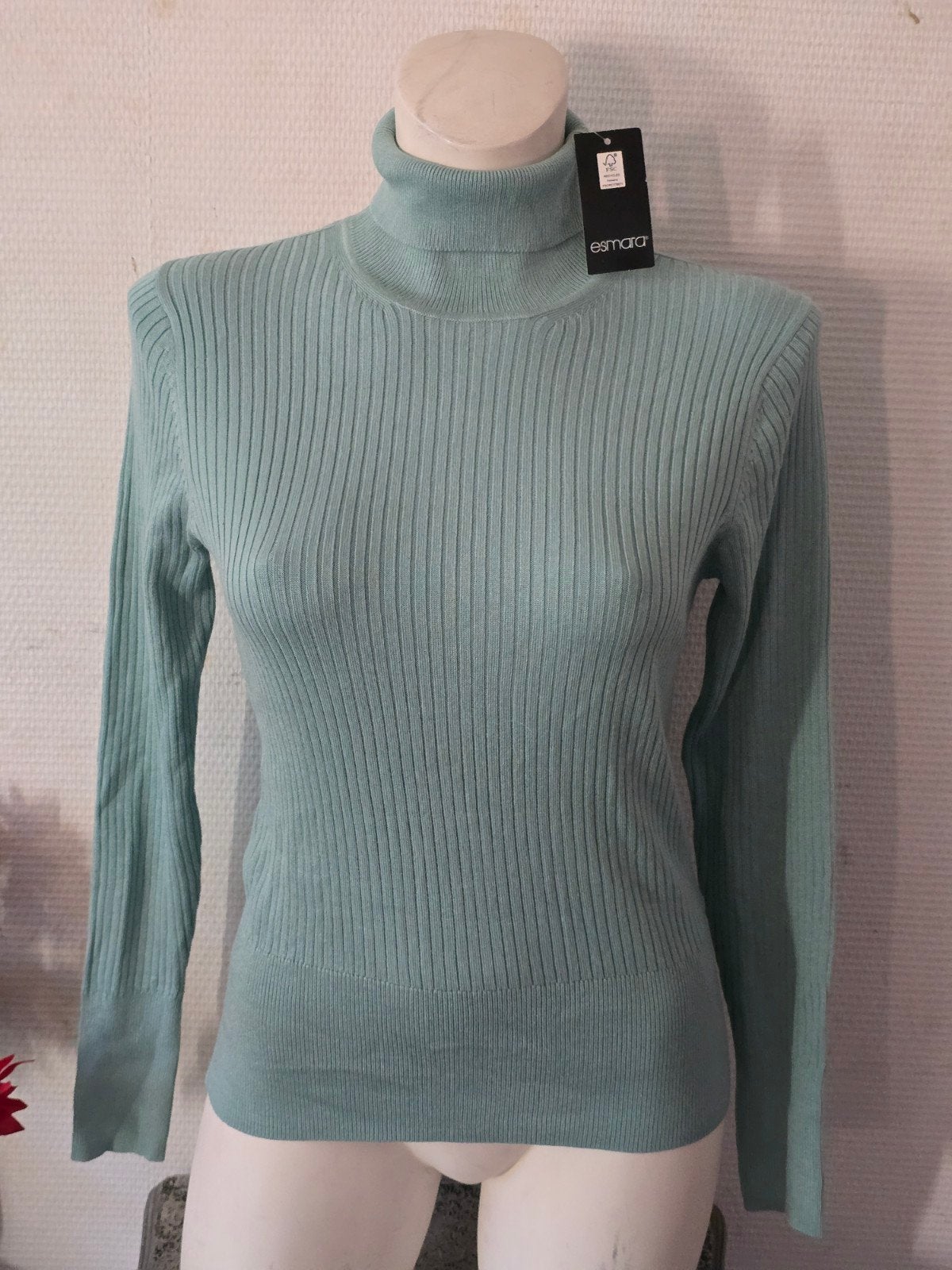 Esmara dames ribgebreide coltrui - Maat M 40/42 " Nieuw ", Maat 38/40 (M), Nieuw, Groen, Esmara