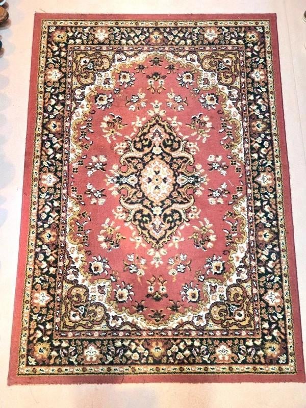 9889: Authentic Hand-Knotted Persian Medallion Rug-Tapijten, Gebruikt, 100 tot 150 cm, Vierkant, Ophalen of Verzenden