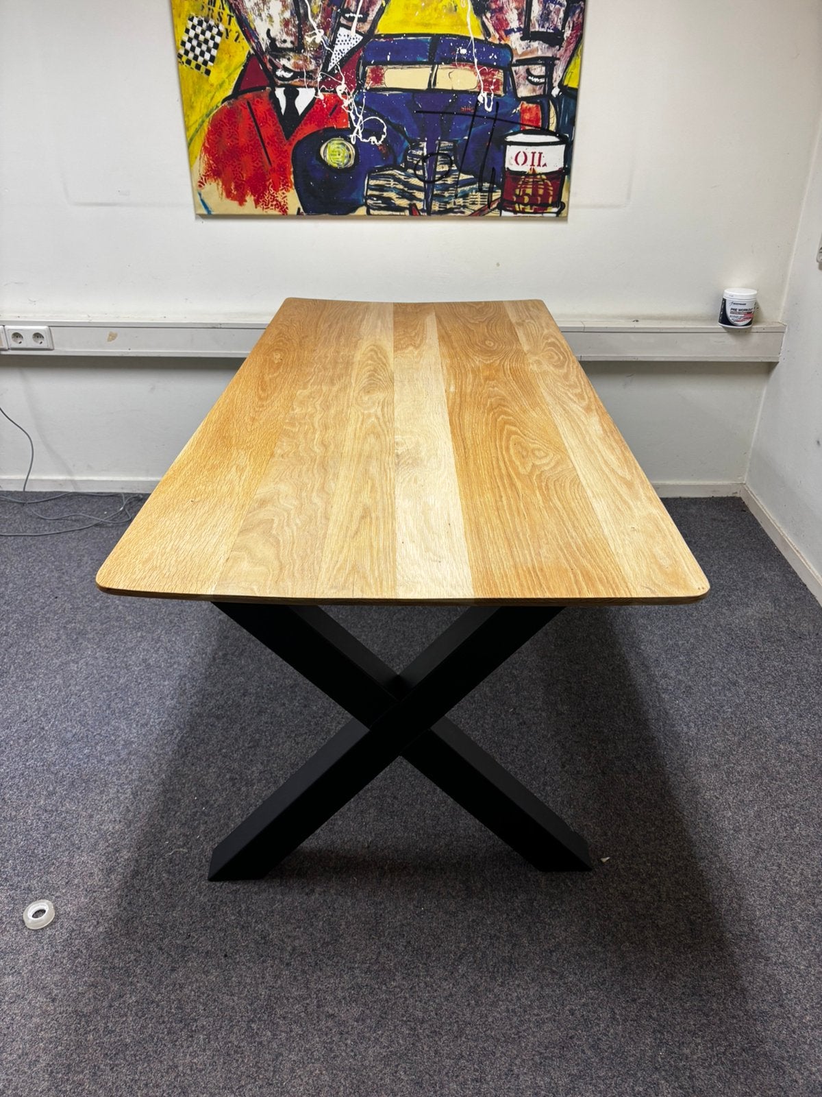 Houten tafels / bureaus met X poten, Ophalen, Gebruikt, 50 tot 100 cm, 150 tot 200 cm