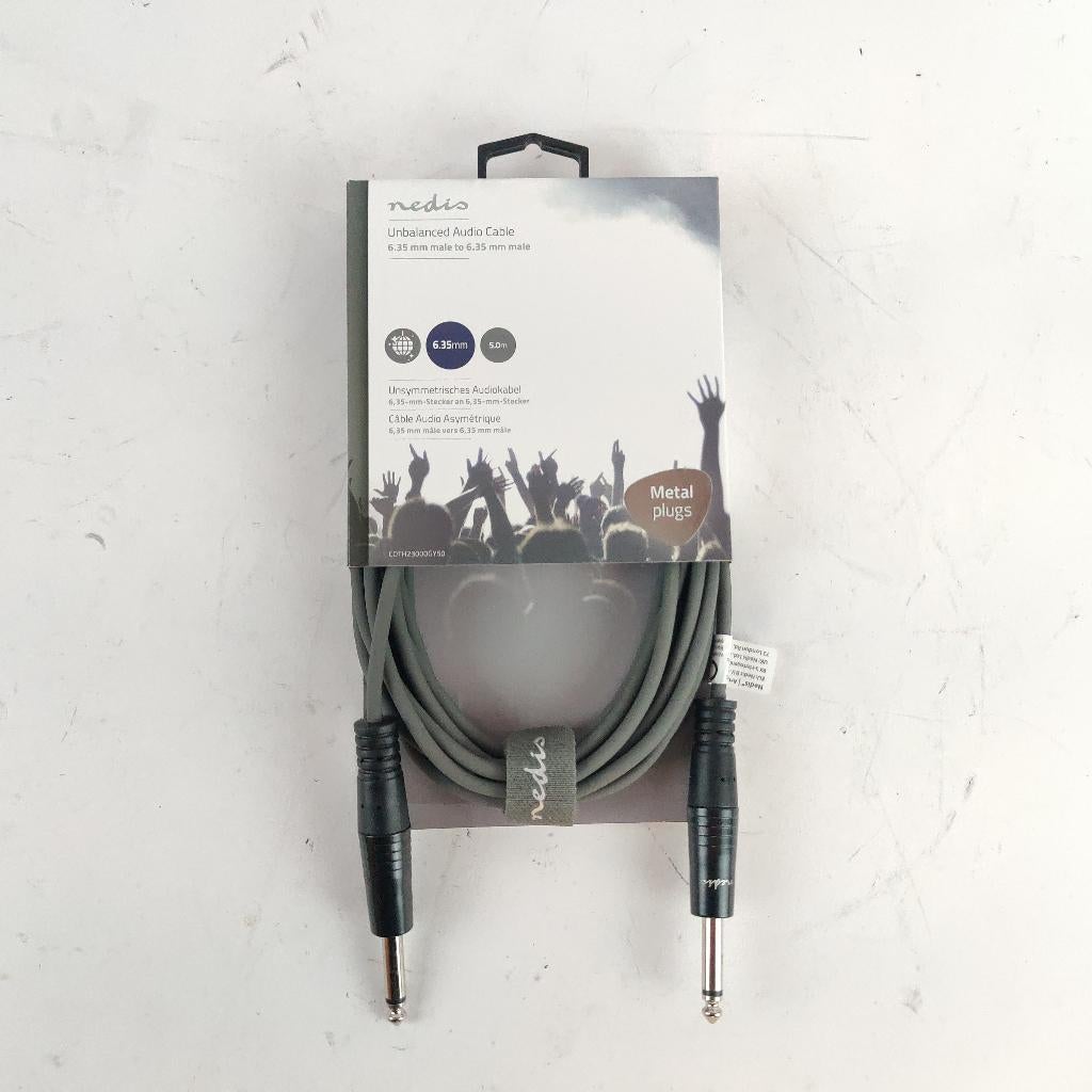 Nedis Gitaarkabel 6.35mm naar 6.35mm 5m NIEUW, Muziek en Instrumenten, Kabels en Stekkers, Nieuw, Apparatuur, Ophalen of Verzenden