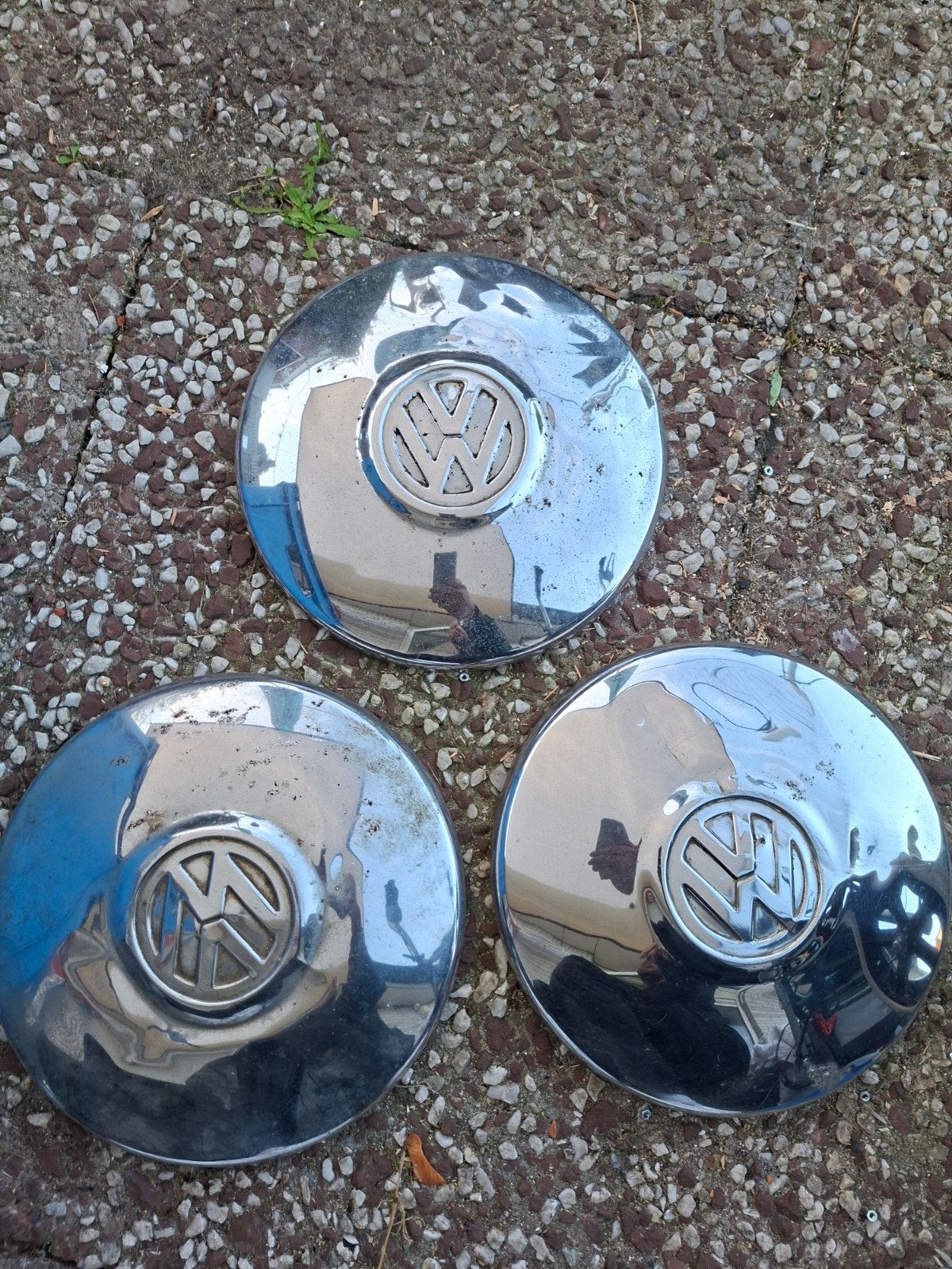 3x chromen wieldoppen vw, Ophalen of Verzenden, Gebruikt