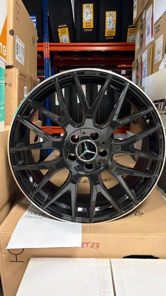19'' Mak Arrow Velgen 5x112 Mercedes zwart gepolijste rand, 19 inch, Gebruikt, Velg(en), Ophalen of Verzenden
