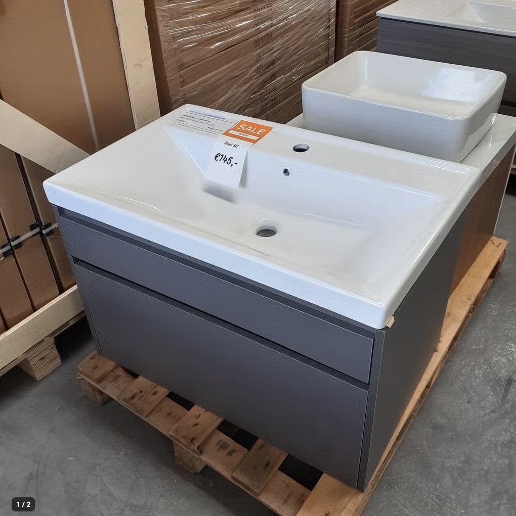 WEG=WEG Modern Badkamermeubel, 2 Lades, Soft Close, Rani 80