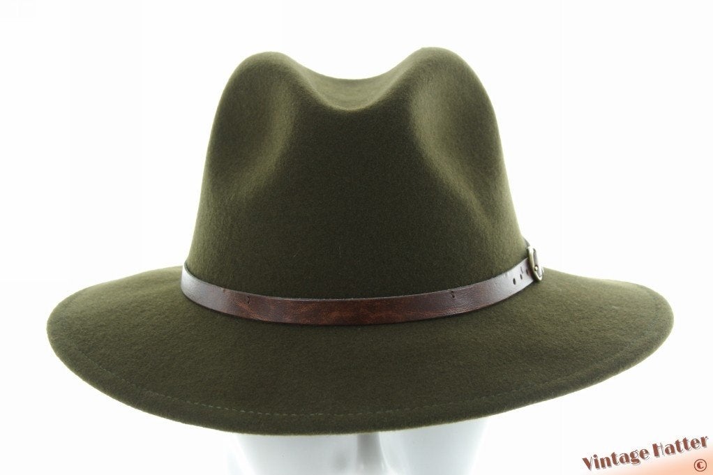 Outdoor gleufhoed waterafstotend donker groen wolvilt 56-58, Ophalen of Verzenden, Nieuw, One size fits all, Hoed