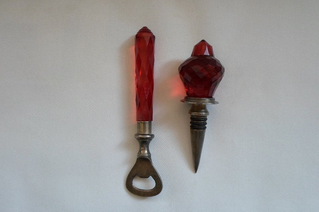 Vintage USA Opener Stop Cranberry Glass, Ophalen of Verzenden