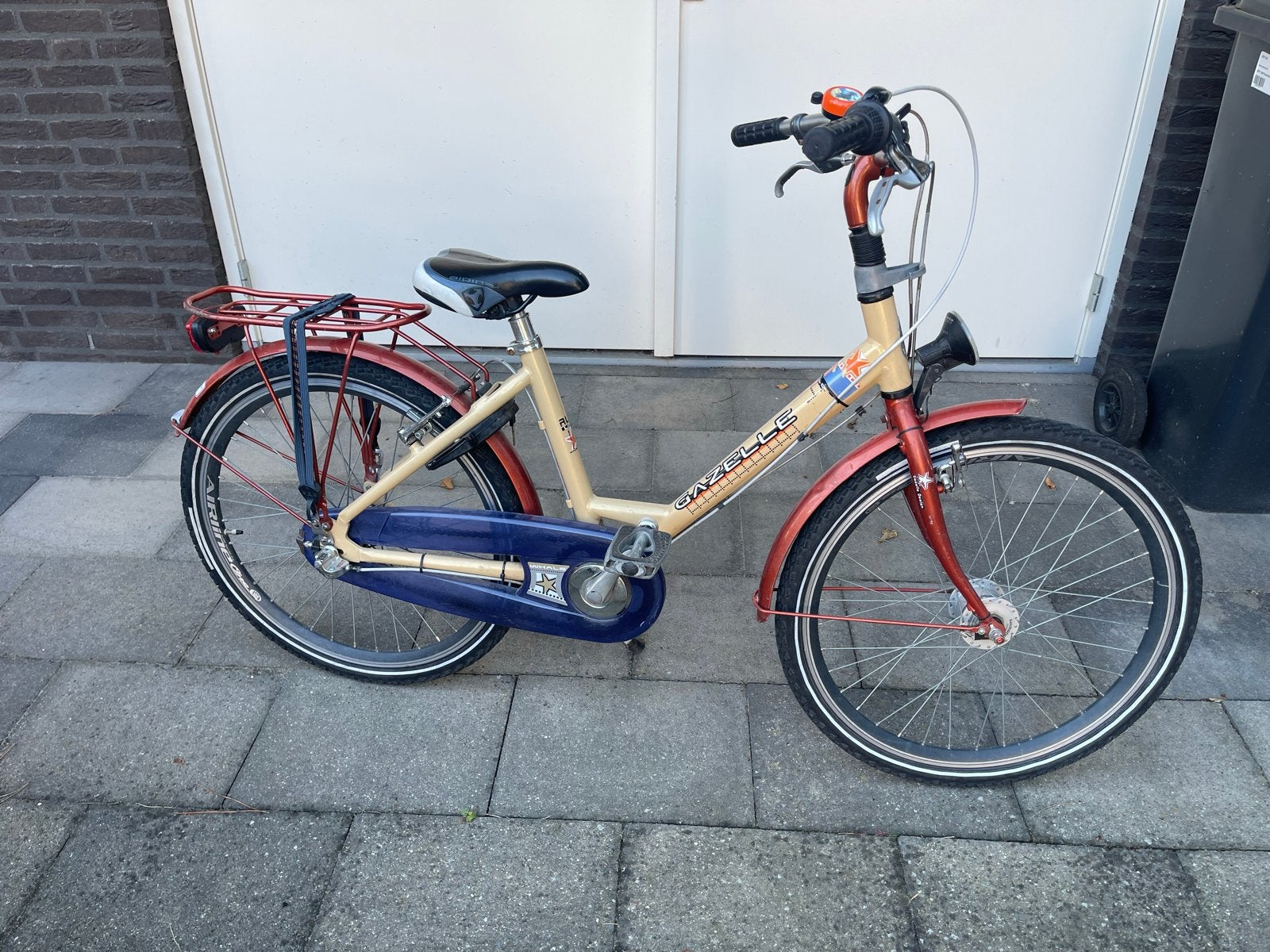 Gazelle meisjesfiets framemaat 38, Fietsen en Brommers, Ophalen, Gebruikt, Velgrem, Handrem